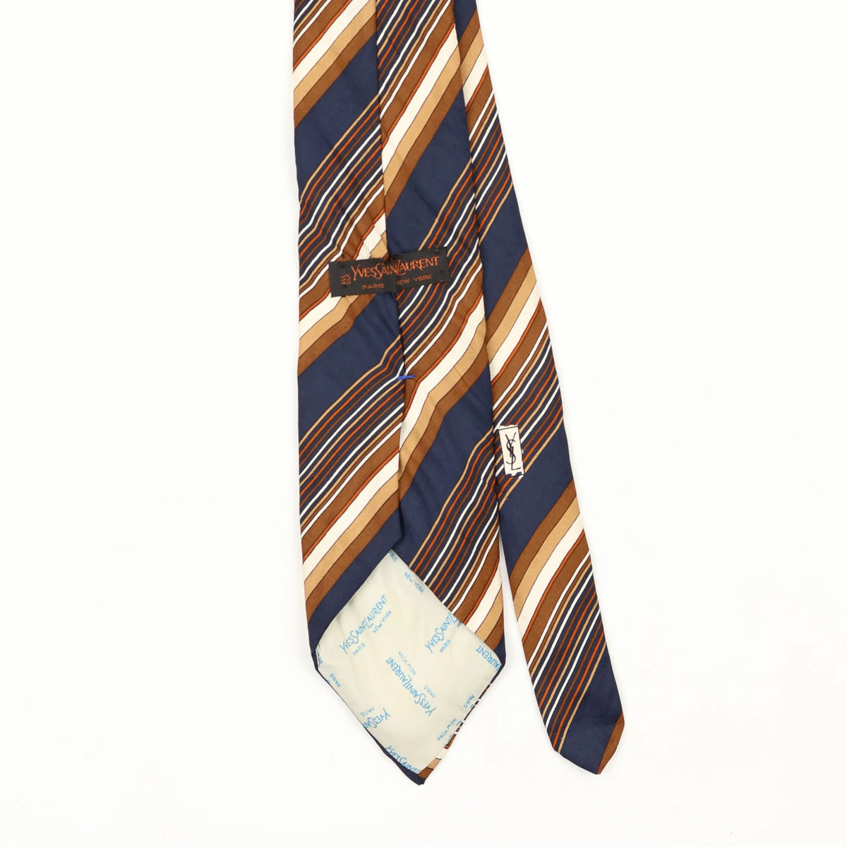 Back Back Detail of Vintage 1980's Yves Saint Laurent Striped Patterned Tie