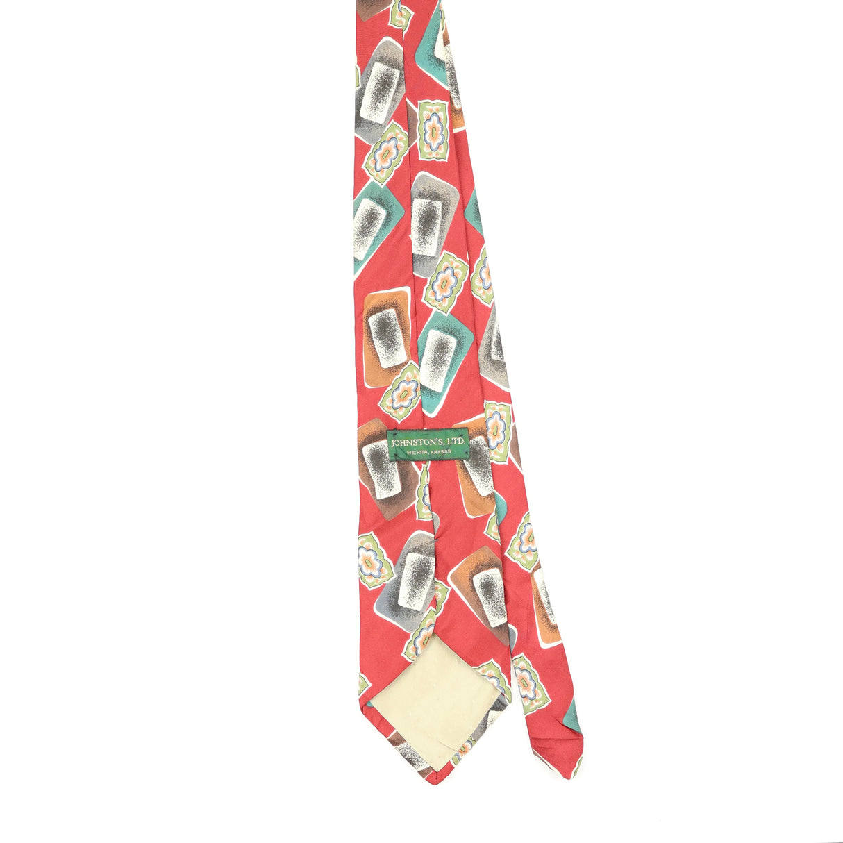 Back Back of Vintage 1990's Geometric Patterned Tie