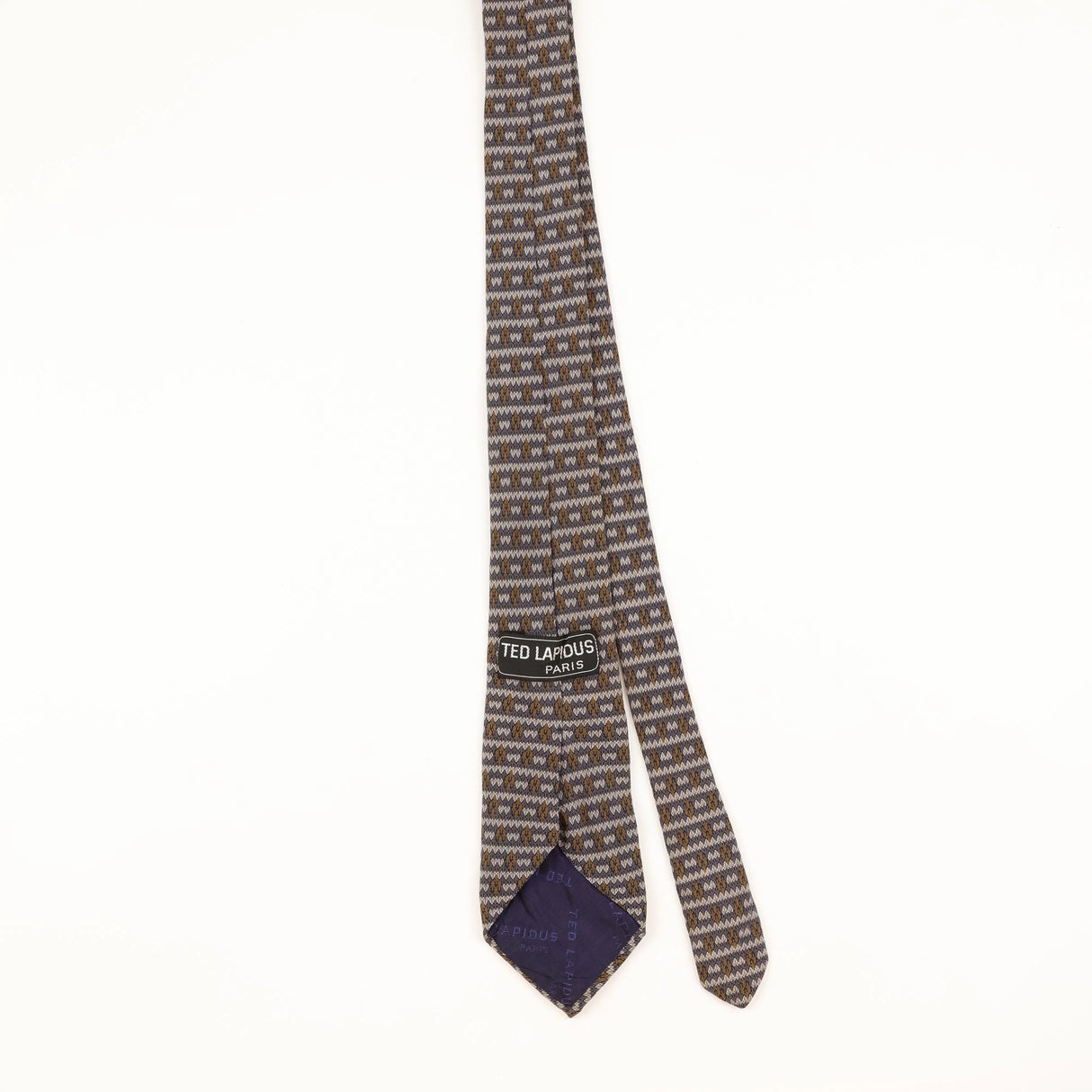Back of Vintage 1990's Ted Lapidus Geometric Patterned Tie