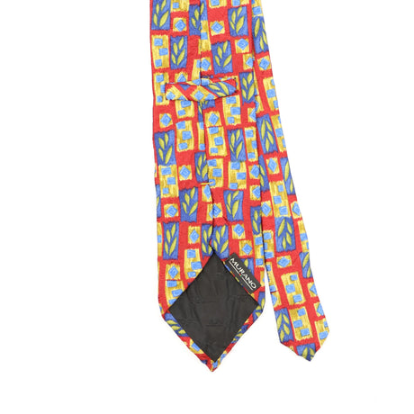 Back Back Detail of Vintage 1990's Murano Geometric Patterned Tie