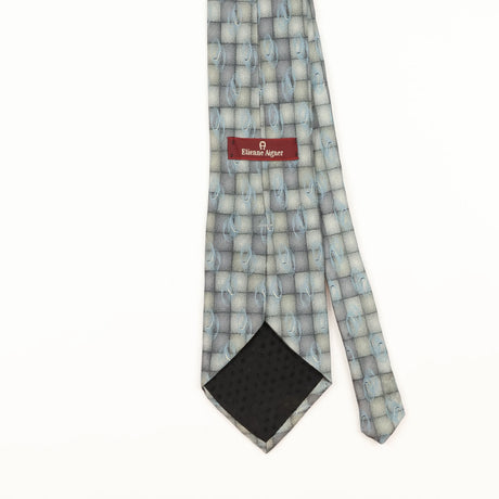 Back Detail of Vintage Etienne Aigner Geometric Patterned Tie