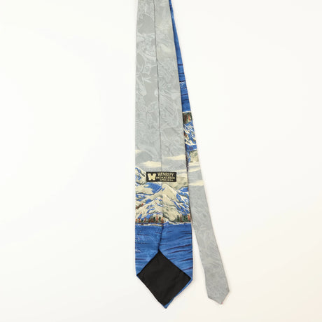 Back of Vintage Endangered Species Whale Animal Print Patterned Tie