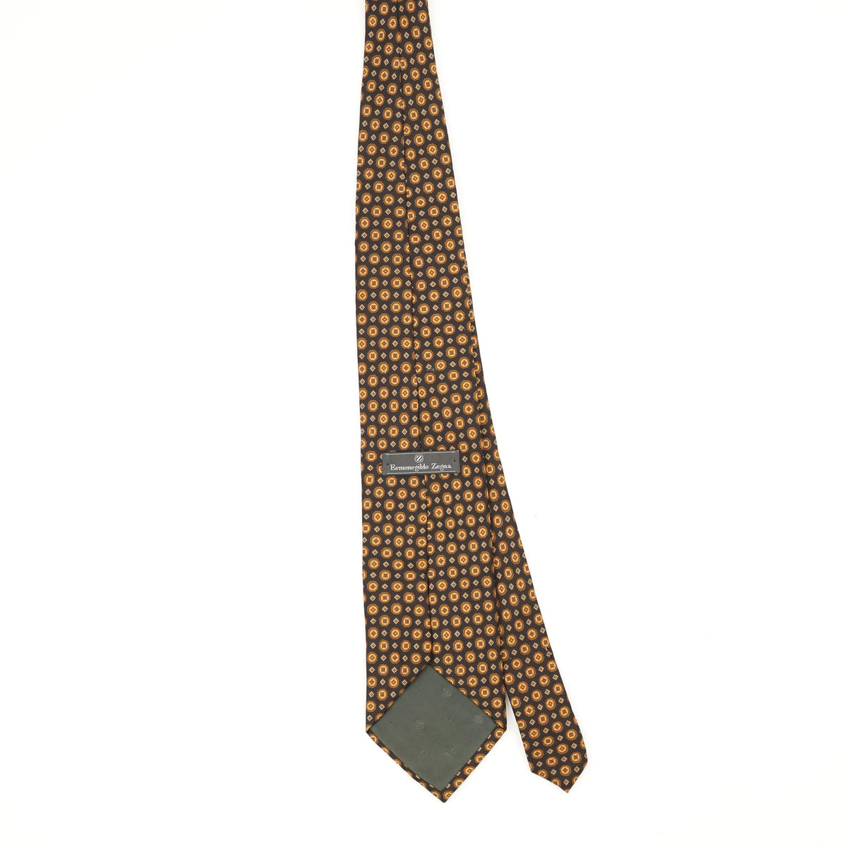 Back Back of Vintage 1990's Ermenegildo Zegna Geometric Patterned Tie