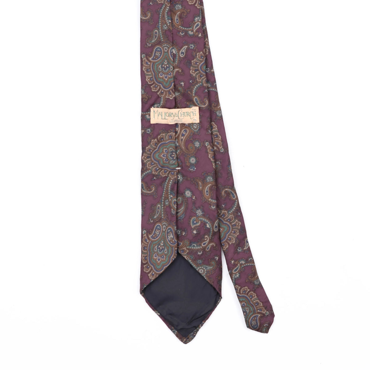 Back Back Detail of Vintage 1990's Paisley Patterned Tie
