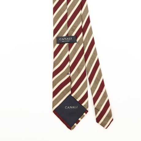 Back Detail of Vintage 1990's Canali Striped Patterned Tie