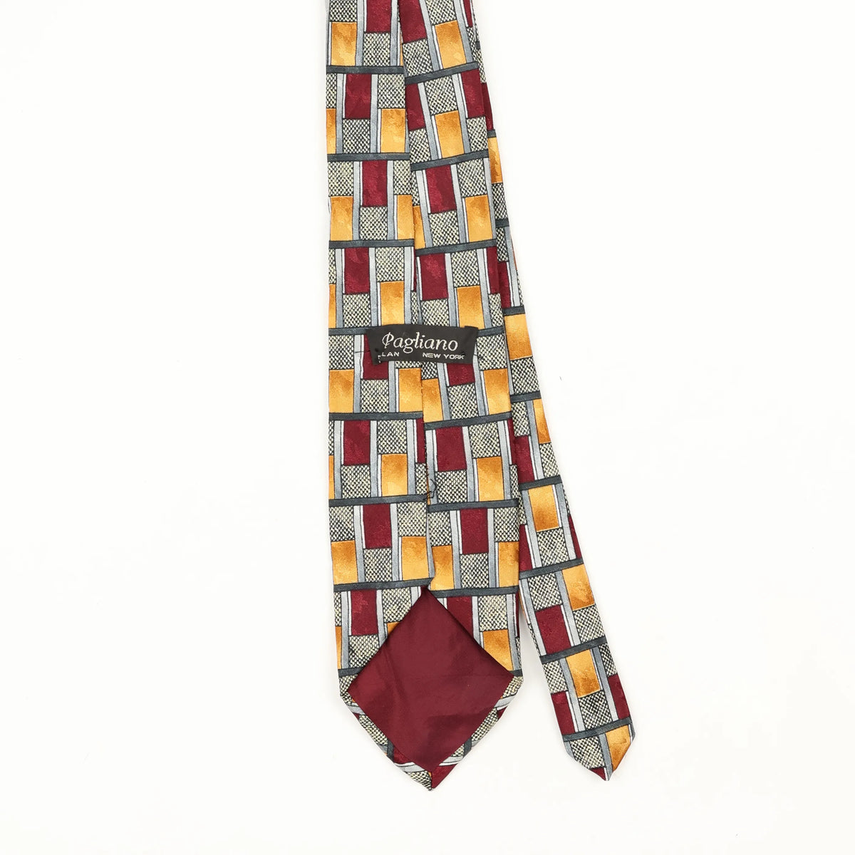 Back Back Detail of Vintage 1990's Geometric Patterned Tie