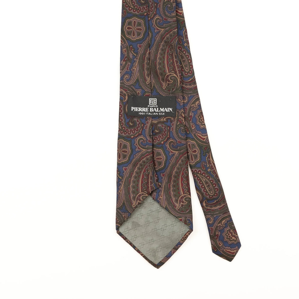 Back Detail of Vintage 1990's Pierre Balmain Paisley Patterned Tie