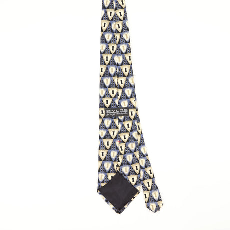 Back of Vintage 1990's Zylos Geometric Patterned Tie