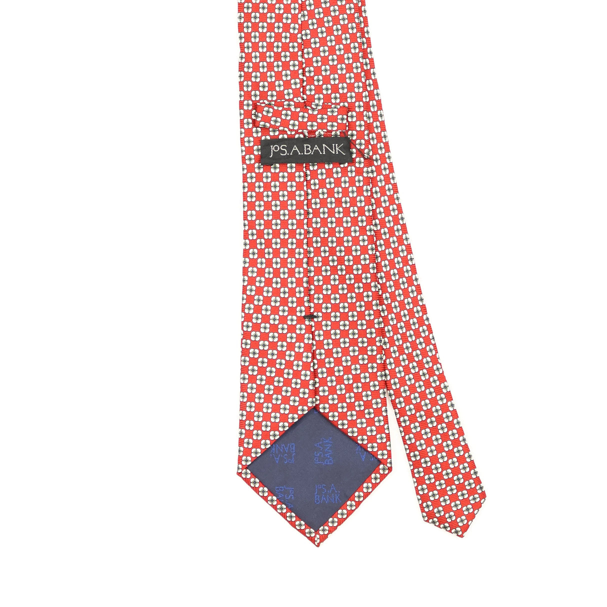 Back Detail of Vintage Jos. A. Bank Geometric Patterned Tie