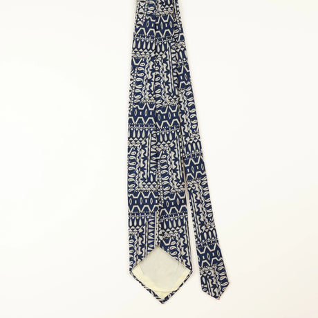 Back of Vintage Aztec Geometric Patterned Tie