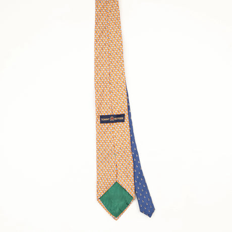 Back Back of Vintage 1990's Tommy Hilfiger Sailing Boats Geometric Patterned Tie