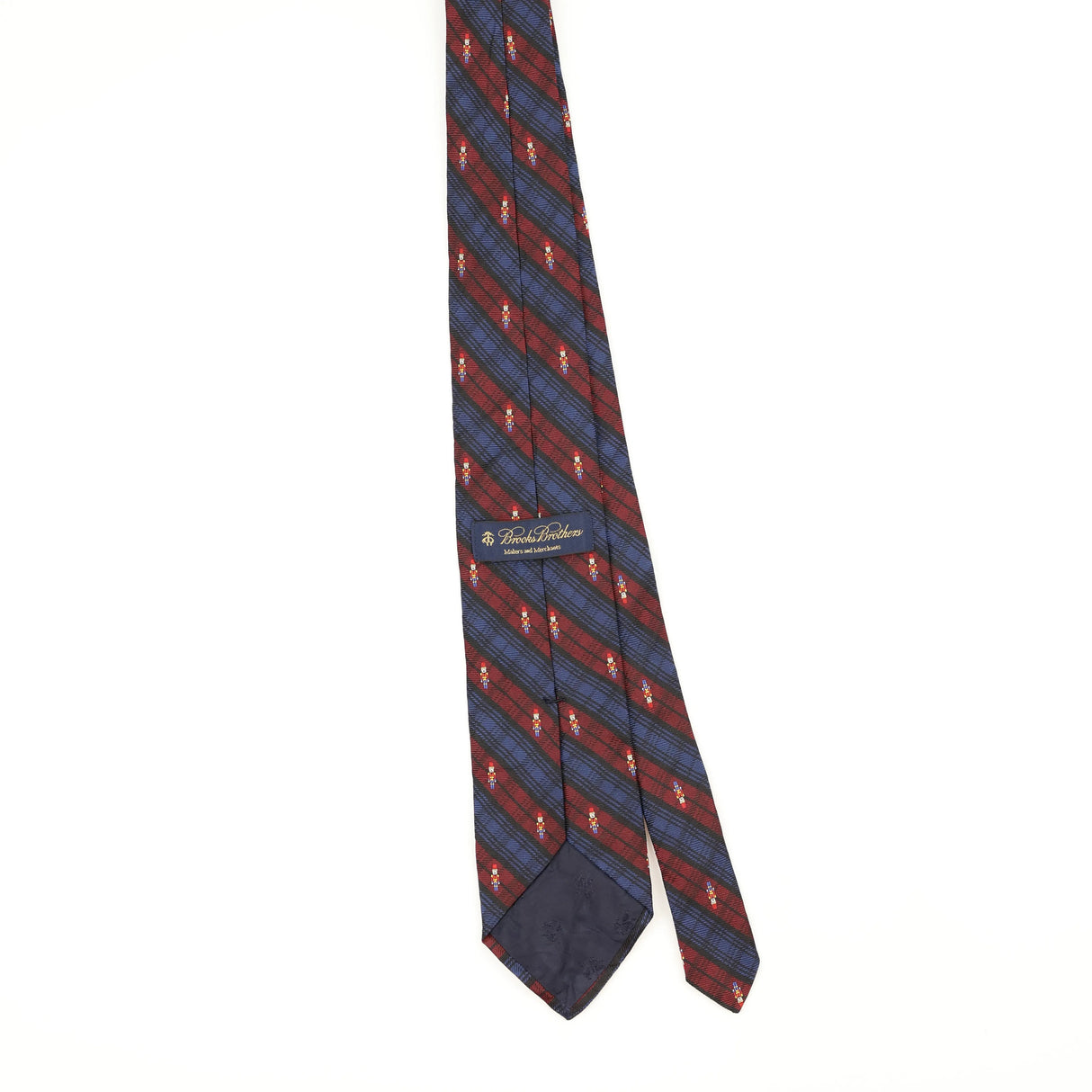 Back Back of Vintage 1990's Brooks Brothers Tartan Toy Soldiers Check Patterned Tie