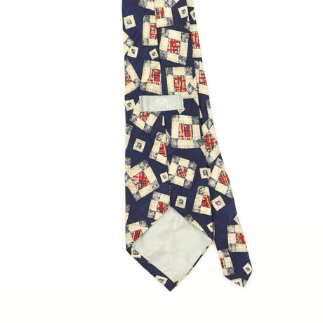 Back Detail of Vintage 1990's Squares Geometric Patterned Tie
