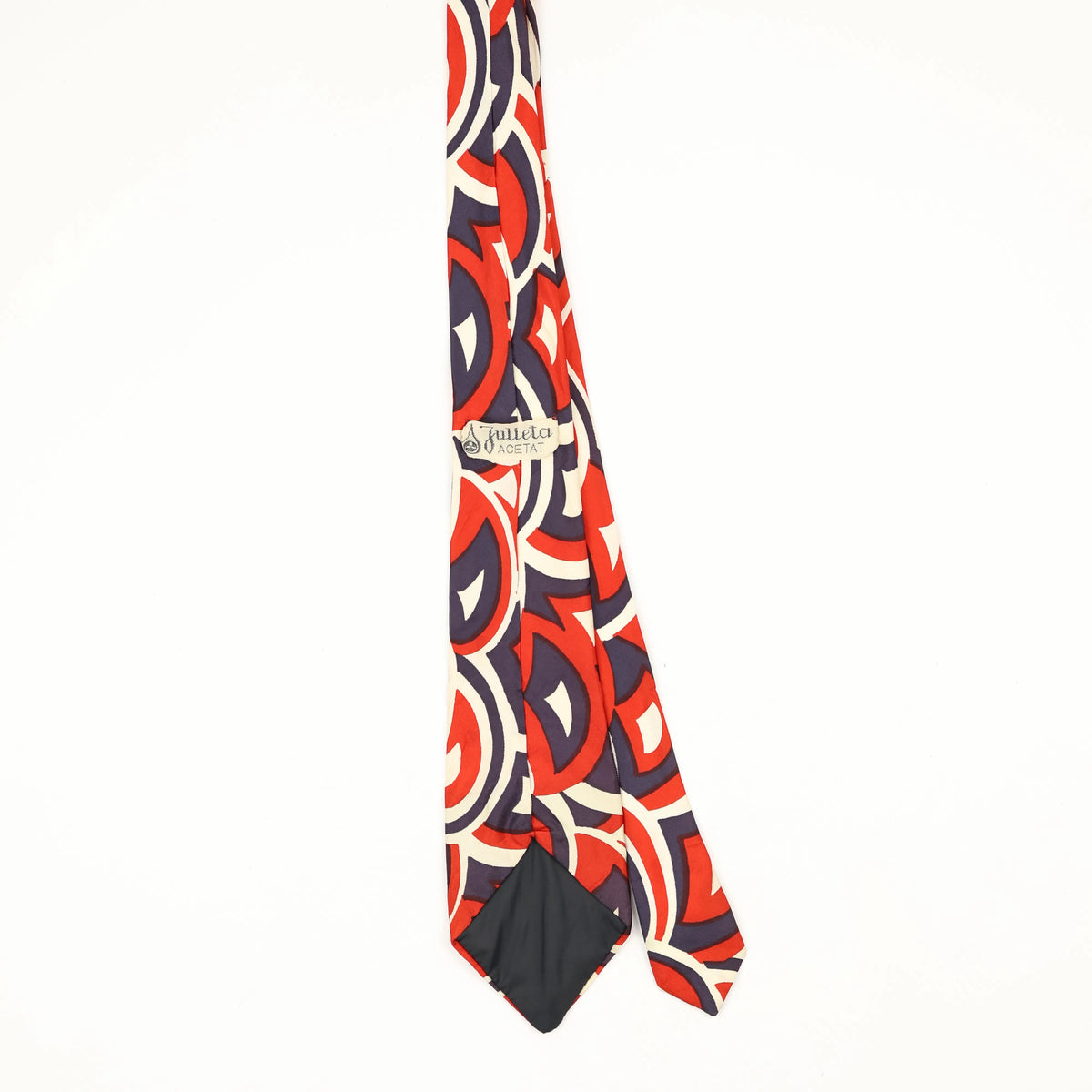 Back Back of Vintage 1970's Abstract Patterned Tie