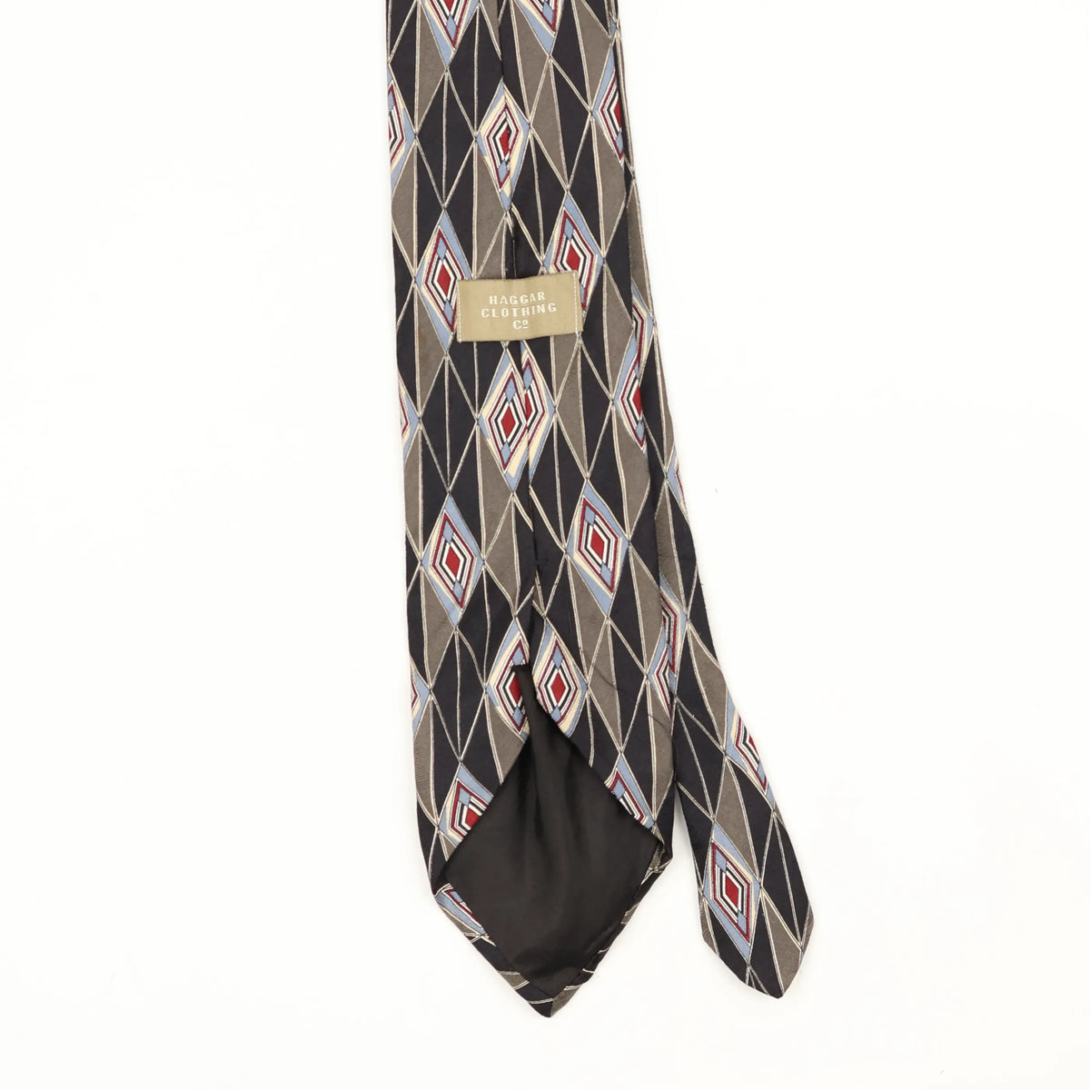 Back Back Detail of Vintage 1990's Haggar Geometric Patterned Tie