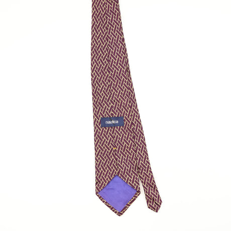 Back Back of Vintage Nautica Geometric Patterned Tie