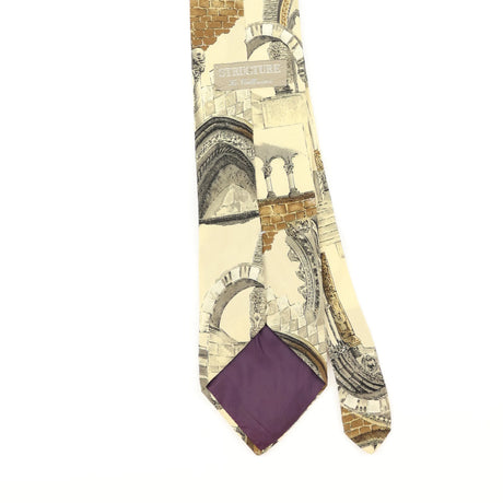 Back Detail of Vintage 1990's Structure Abstract Patterned Tie
