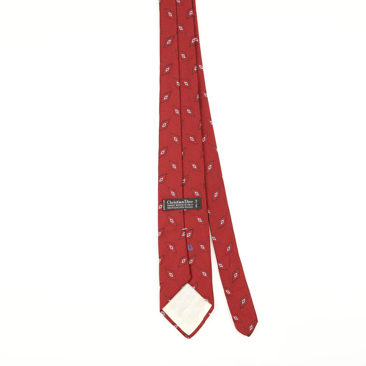 Back of Vintage 1990's Christian Dior Geometric Patterned Tie