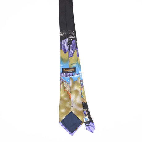 Back Back of Vintage San Francisco Cartoon Patterned Tie