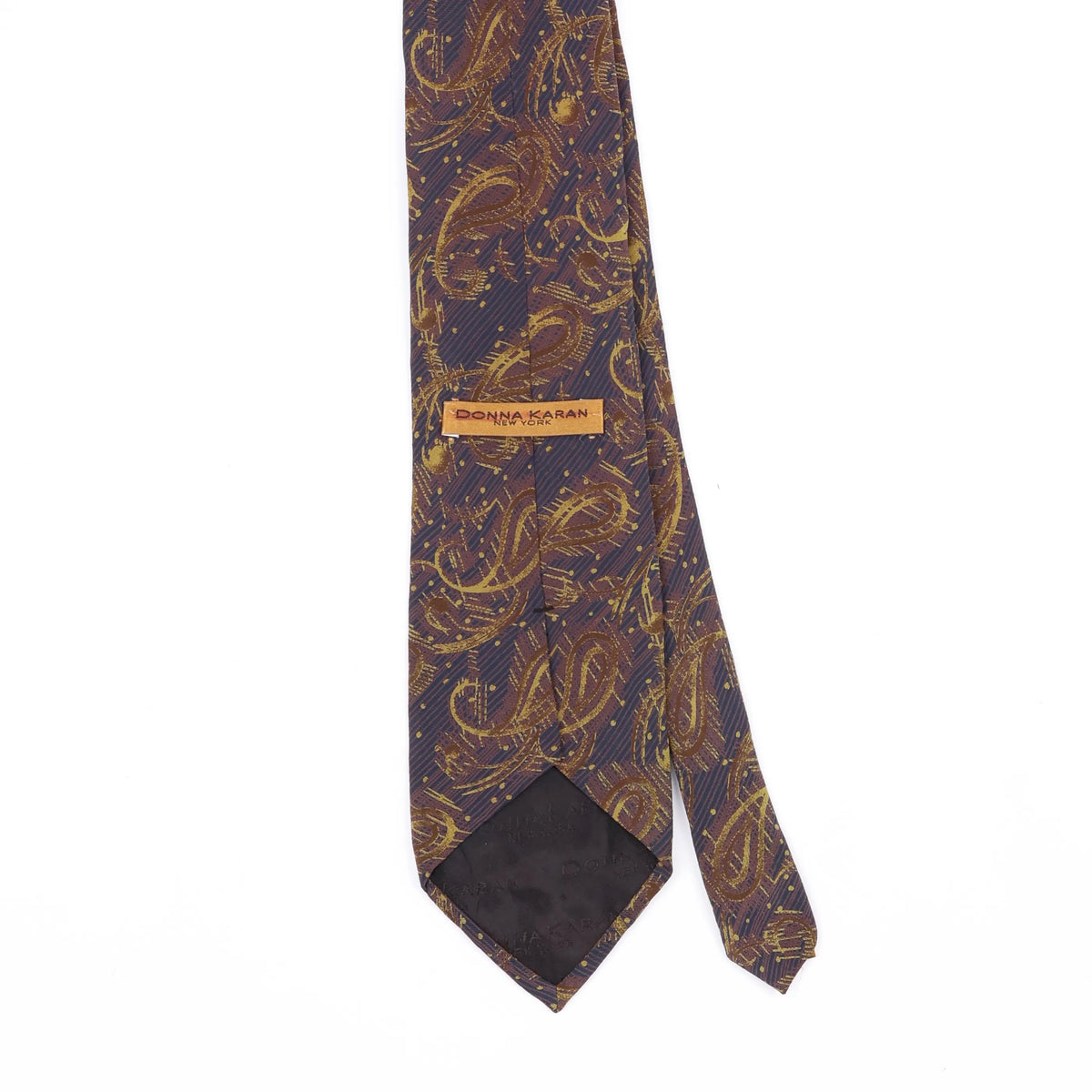 Back Back Detail of Vintage 1990's Dkny Paisley Patterned Tie
