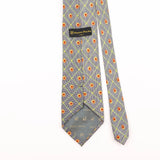 Back Detail of Vintage Pierre Balmain Sunflower Geometric Patterned Tie