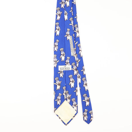 Back of Vintage Ralph Marlin Pillsbury Doughboy Cartoon Patterned Tie