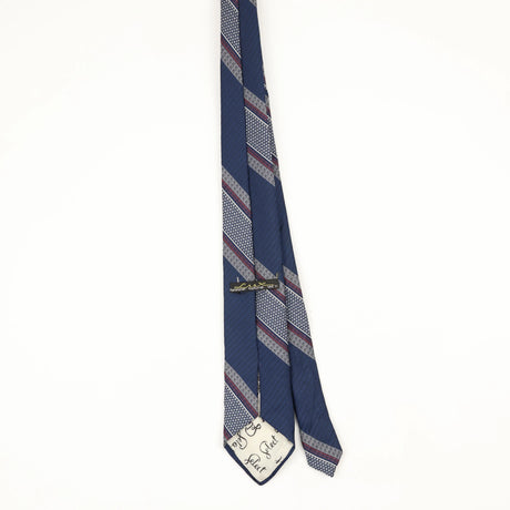 Back Back of Vintage 1990's Striped Patterned Tie