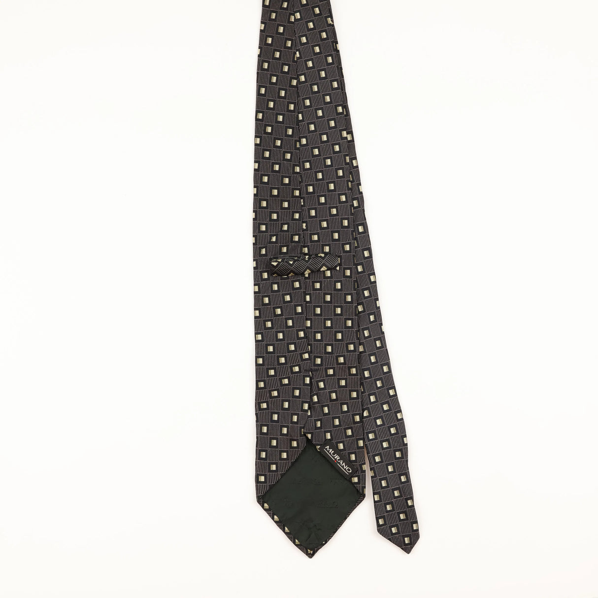 Back of Vintage 1990's Murano Geometric Patterned Tie