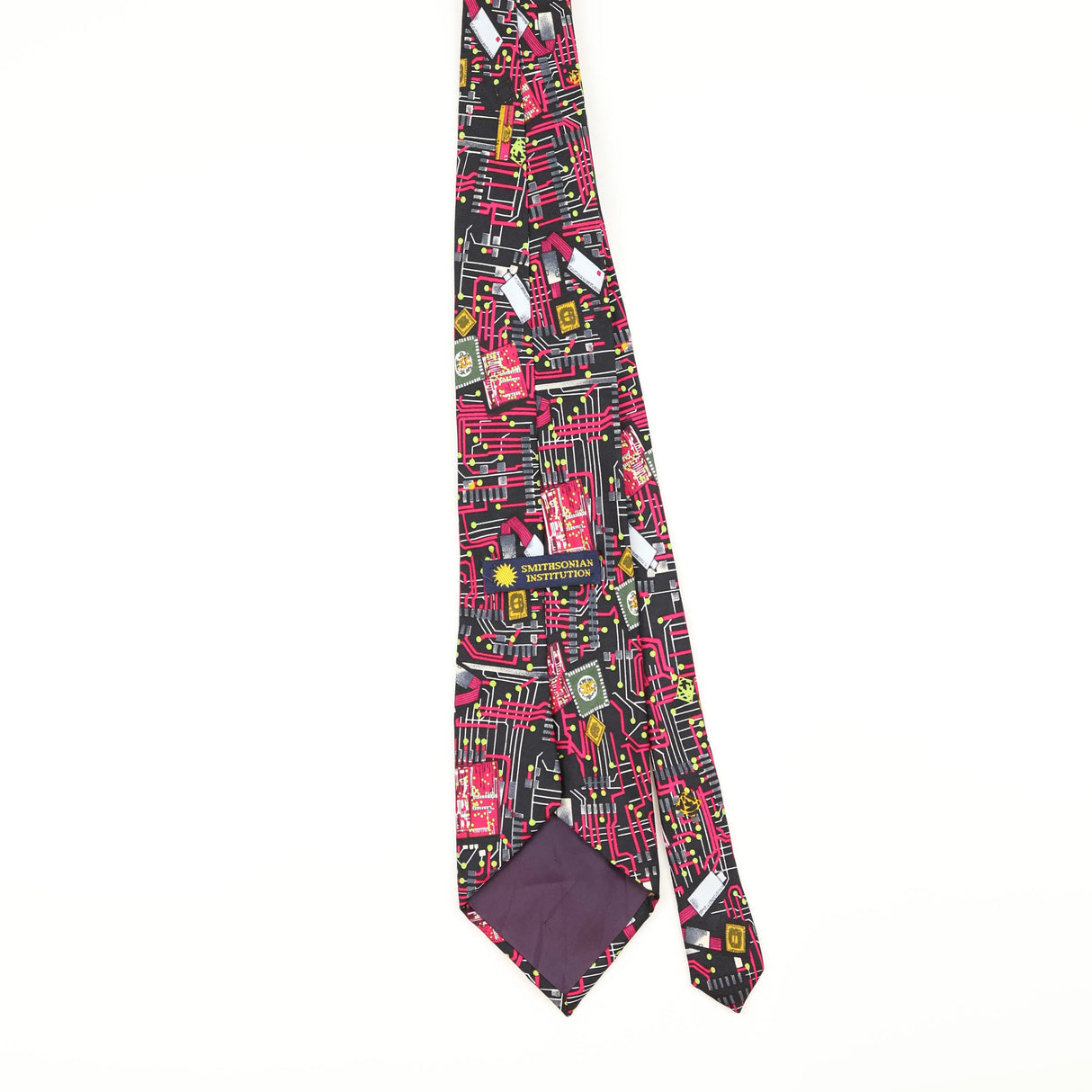 Back of Vintage 1990's Smithsonian Institution Abstract Patterned Tie