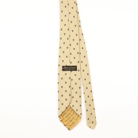 Back of Vintage 1970's Pierre Cardin Monogram Geometric Patterned Tie