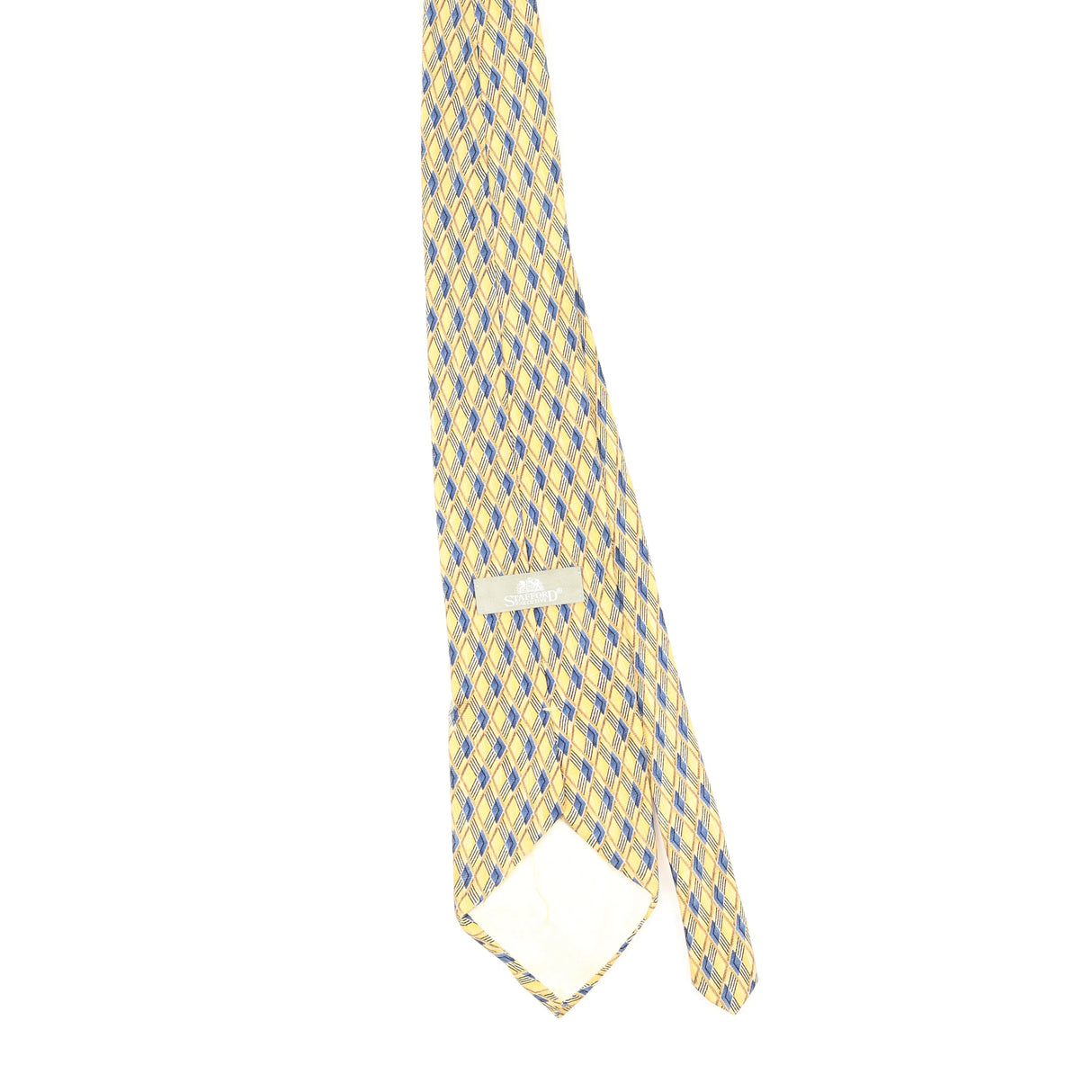 Back Back of Vintage 1990's Stafford Diamonds Geometric Patterned Tie