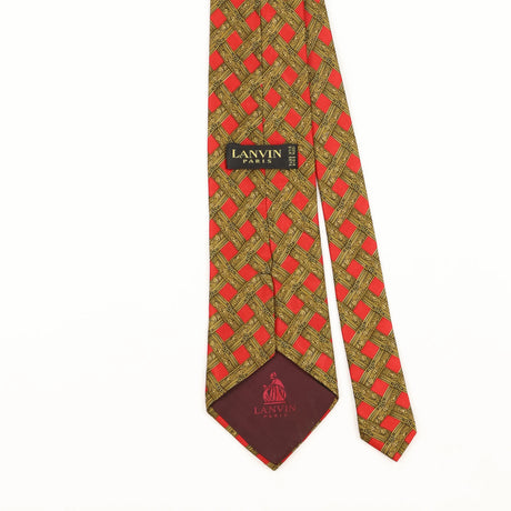 Back Detail of Vintage 1990's Lanvin Geometric Patterned Tie