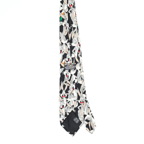 Back Back of Vintage 1990's Looney Tunes Bugs Bunny Cartoon Patterned Tie