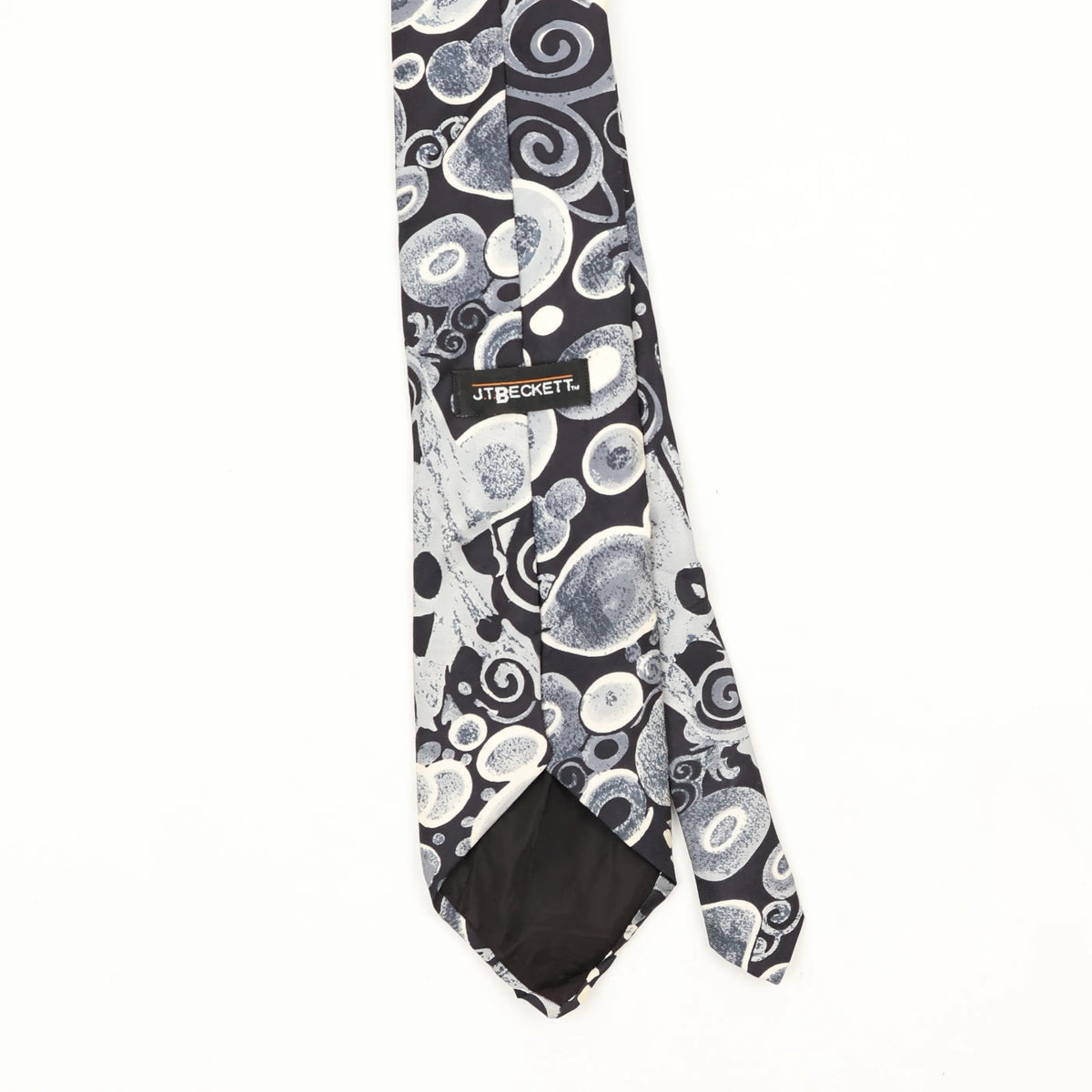 Back Back Detail of Vintage 1990's J.T. Beckett Swirls Abstract Patterned Tie