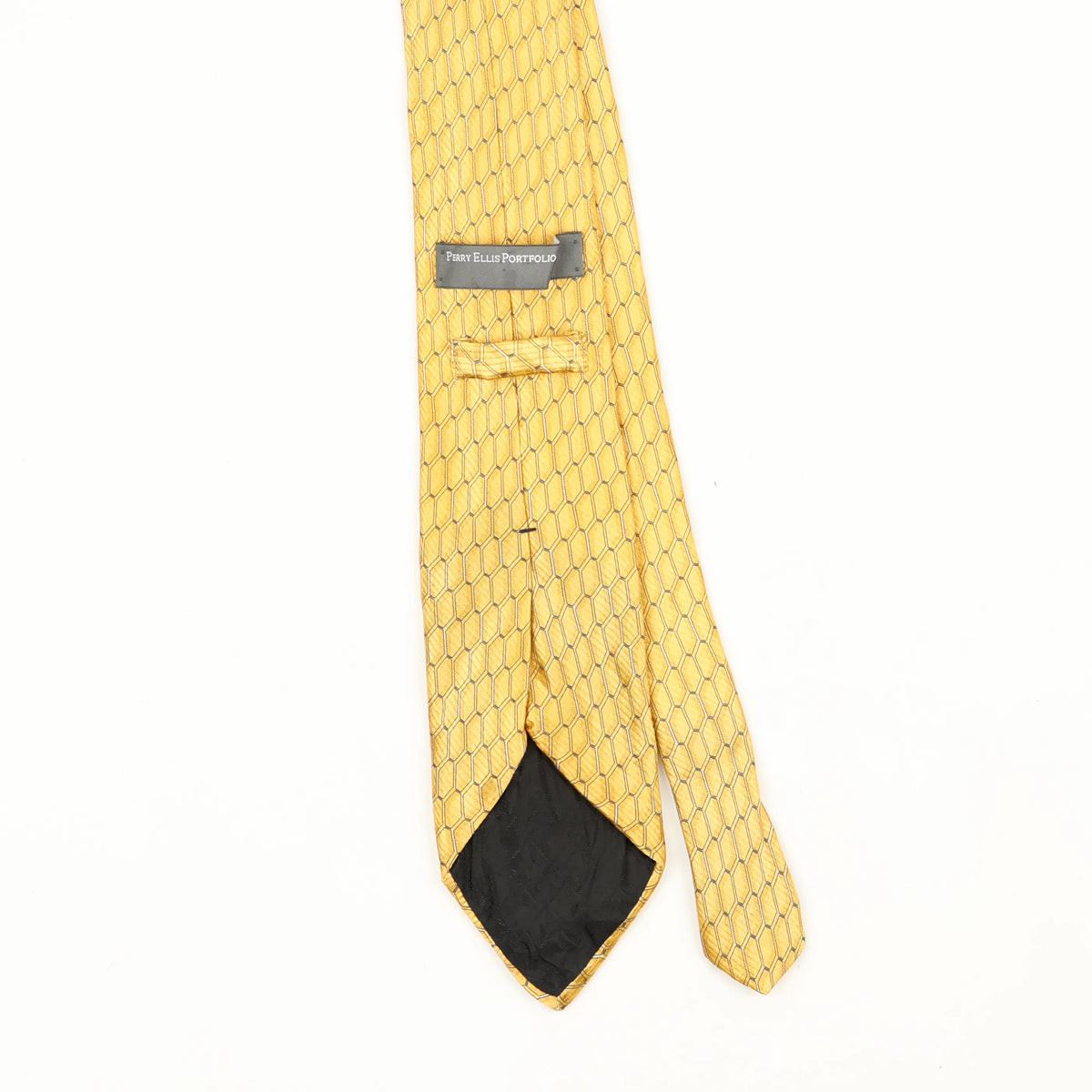 Back Back Detail of Vintage 1990's Perry Ellis Geometric Patterned Tie