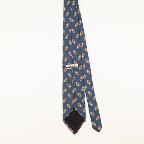 Back of Vintage 1990's Olive Geometric Patterned Tie