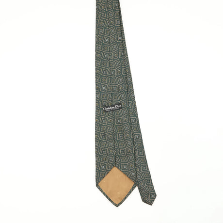 Back Back of Vintage 1980's Christian Dior Geometric Patterned Tie