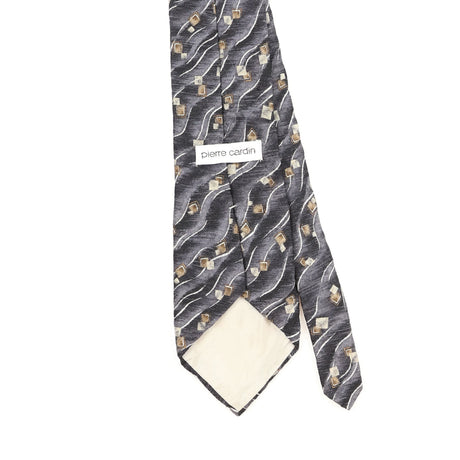 Back Back Detail of Vintage 1990's Pierre Cardin Geometric Patterned Tie