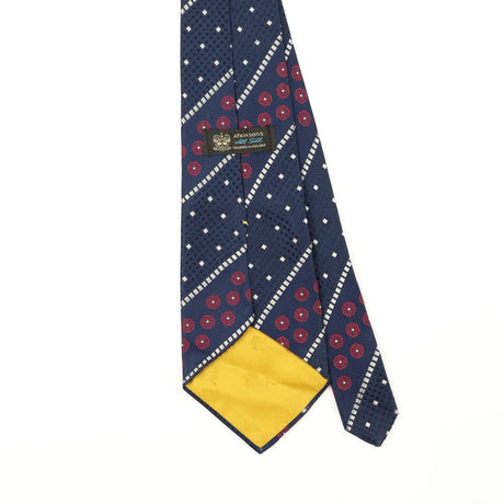Back Back Detail of Vintage 1980's Geometric Patterned Tie