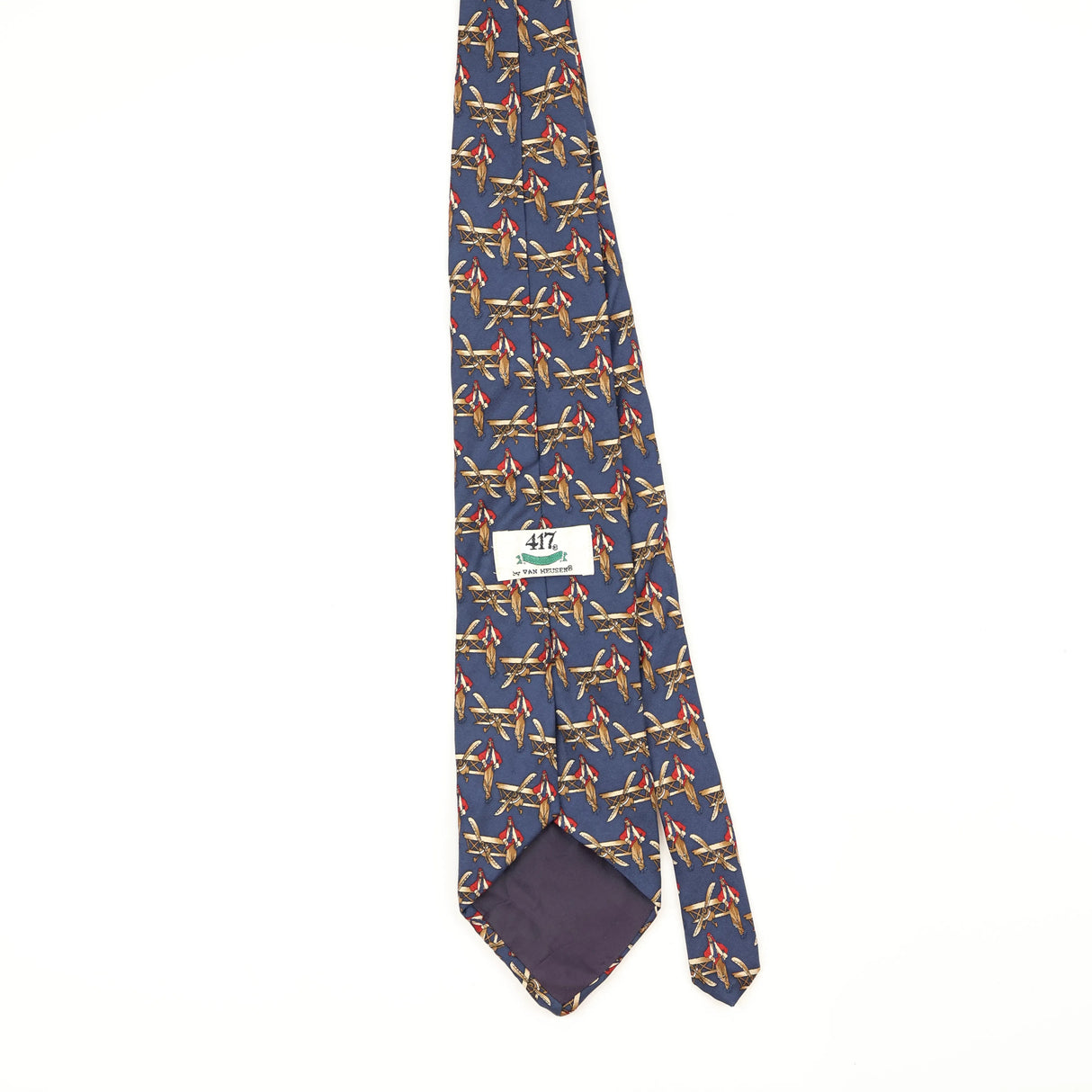 Back Back of Vintage 1990's Van Heusen Pilot Geometric Patterned Tie
