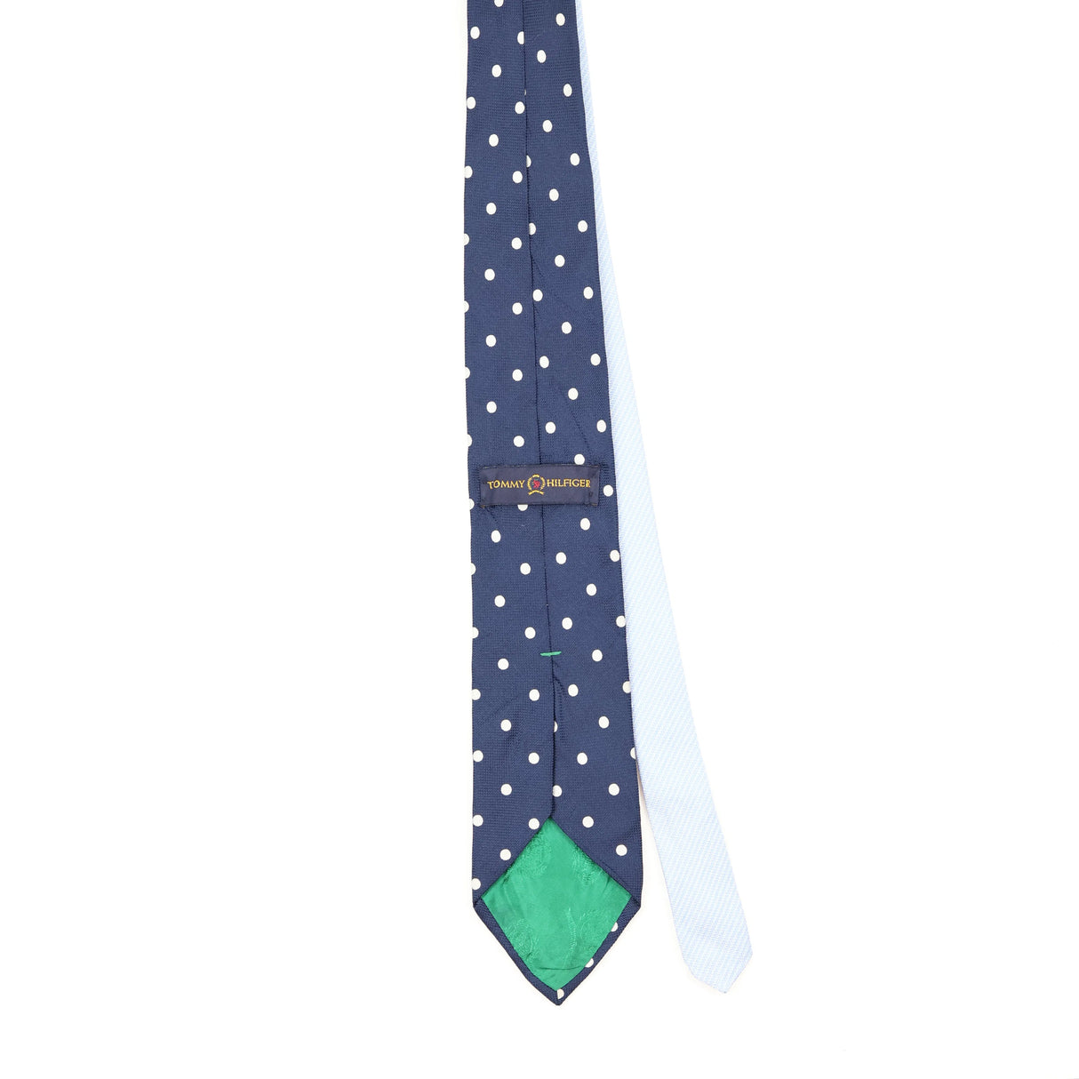 Back Back of Vintage 1990's Tommy Hilfiger Polka Dot Patterned Tie