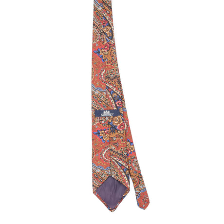 Back Back of Vintage 1990's Stafford Floral Paisley Patterned Tie