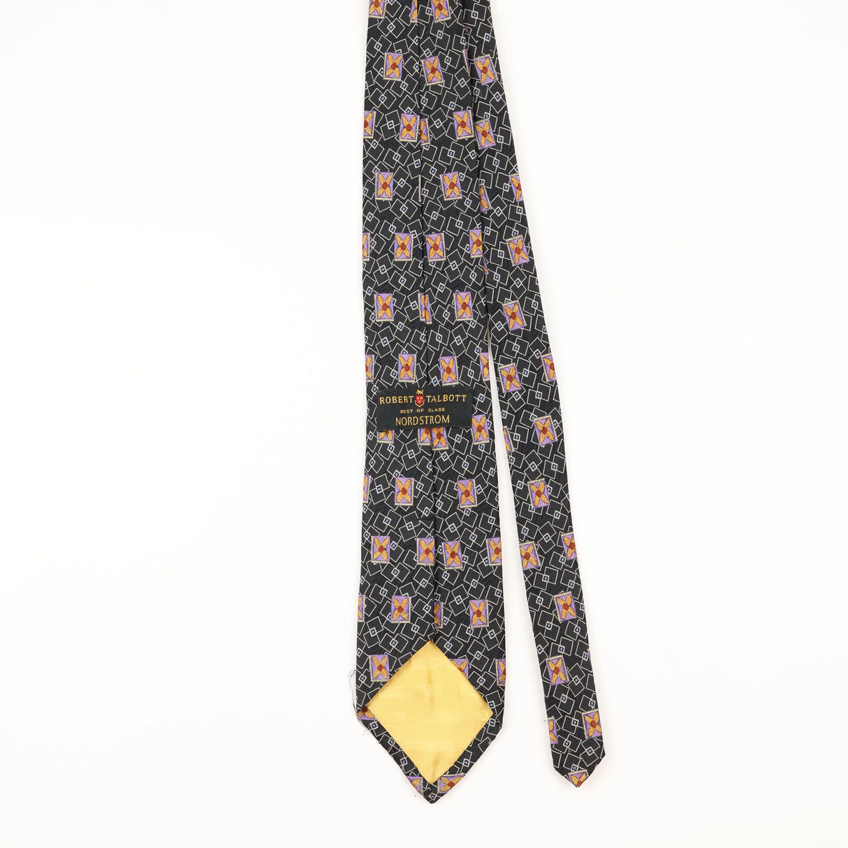 Back of Vintage 1990's Robert Talbott Geometric Patterned Tie