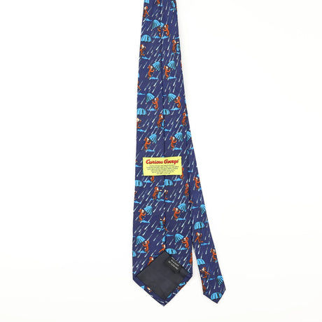 Back of Vintage Curious George Monkey Umbrella Animal Print Patterned Tie
