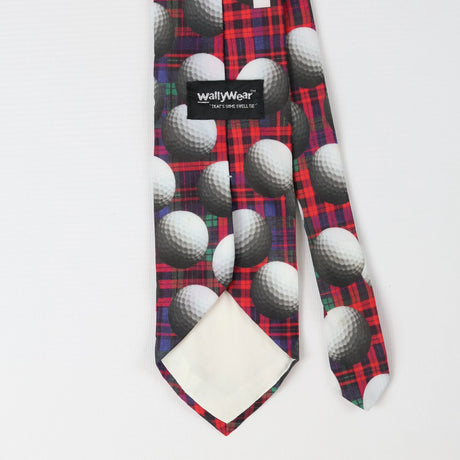 Back Detail of Vintage Golf Ball Check Patterned Tie