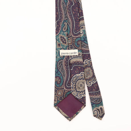 Back Detail of Vintage 1990's Pierre Cardin Paisley Patterned Tie