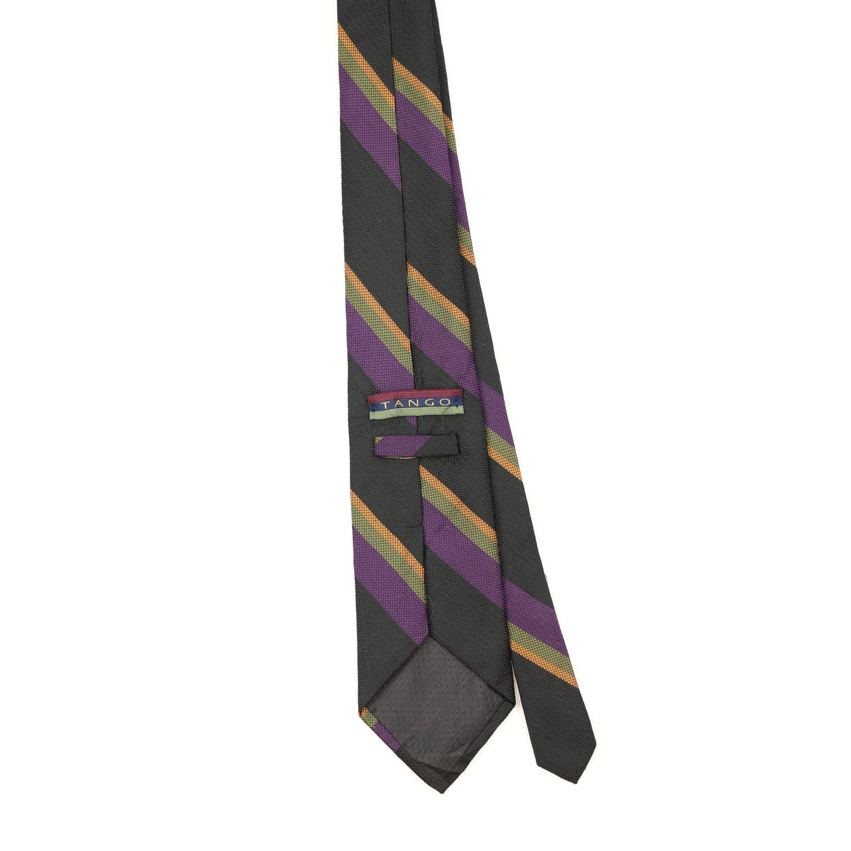 Back of Vintage Tango Striped Patterned Tie