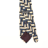 Back Detail of Vintage 1990's Zylos Geometric Patterned Tie