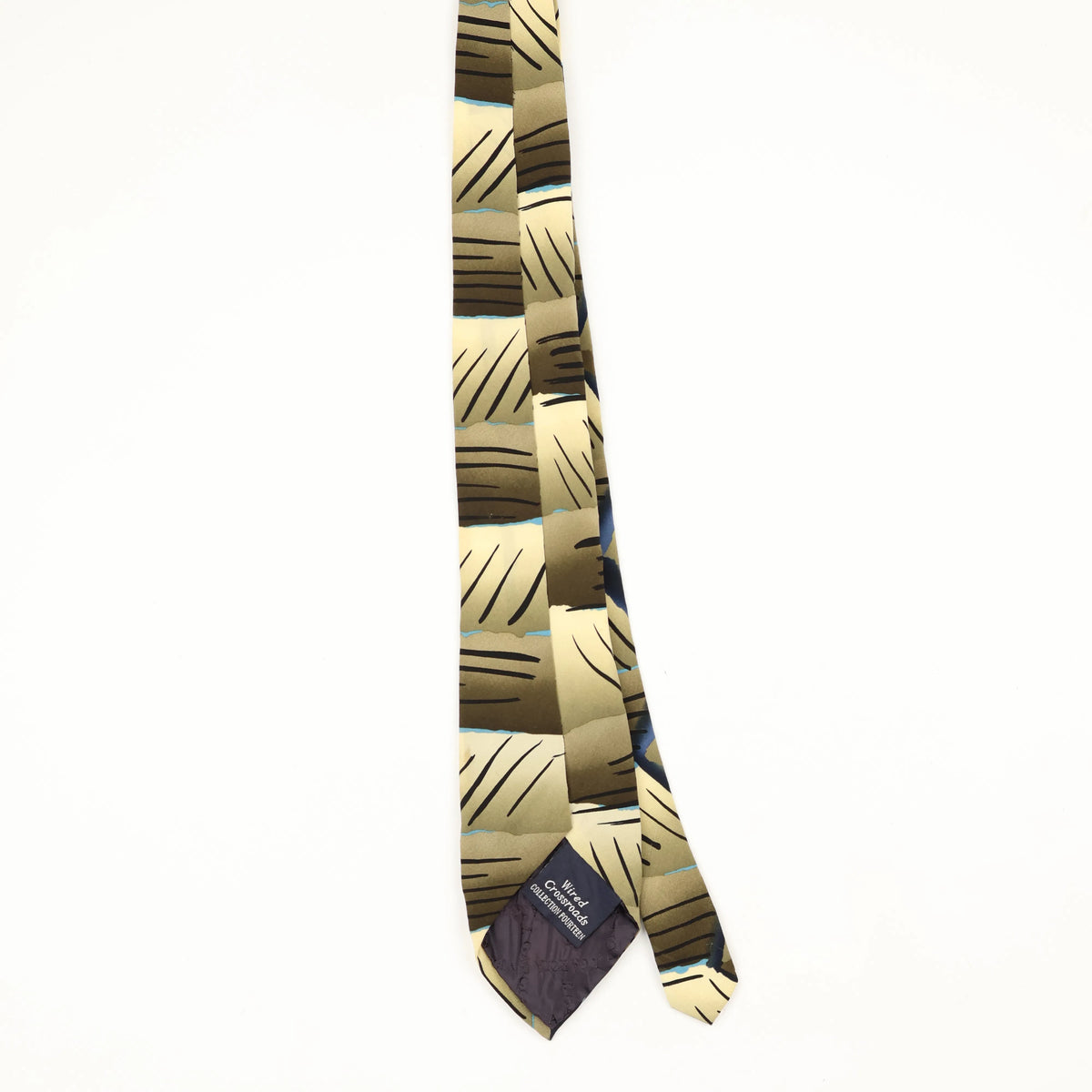 Back Back of Vintage 1990's Jerry Garcia Wires Crossroads Abstract Patterned Tie
