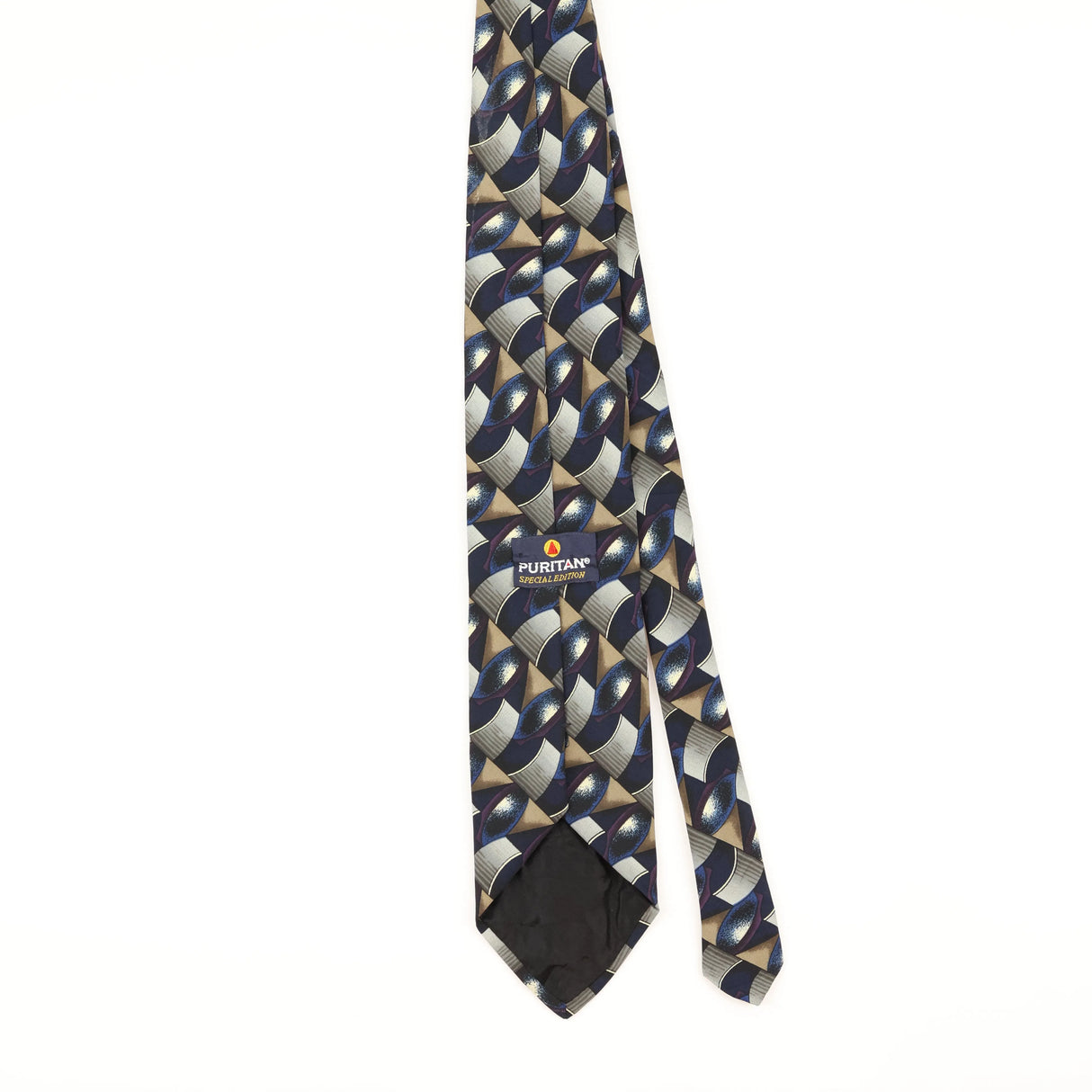 Back of Vintage 1990's Puritan Geometric Patterned Tie
